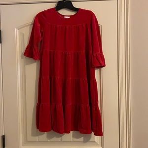 Hannah Andersson Red Velvet Dress